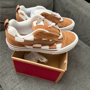 Vans Knu Skool Shoes Mega Check Brown (VN000CRPBRO) Suede Men 8 Women 9.5 New
